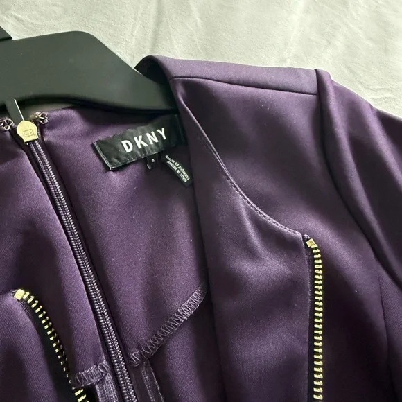 💜 DKNY💜 Fit and Flare Plum Dress size 4 - Picture 8 of 10
